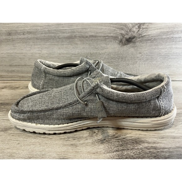 Hey Dude Wally Linen Iron Gray Slip-On Casual Sneaker Shoes Men's Size 14 - Picture 5 of 9